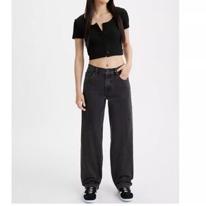 Levi Premium Dad Jeans Boot Barn Black Size 32